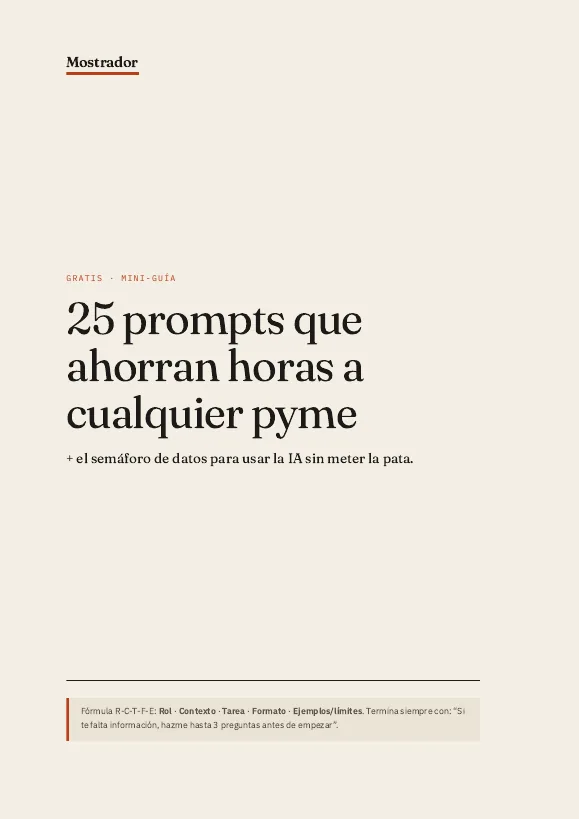 Portada de la guía gratuita de 25 prompts para pymes