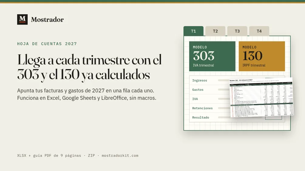 Portada de Hoja de cuentas para autónomos 2027