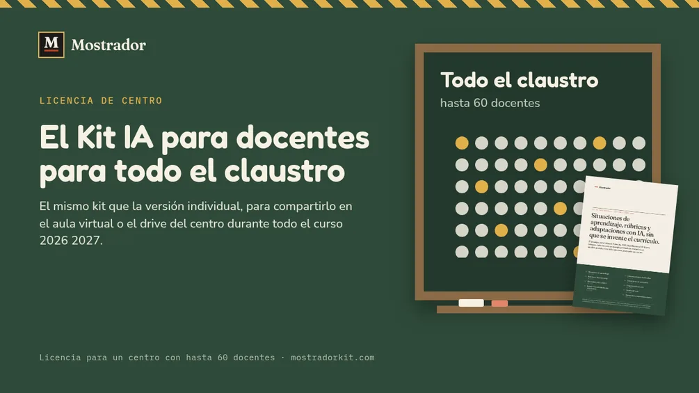 Portada de Kit IA para docentes, licencia para centros